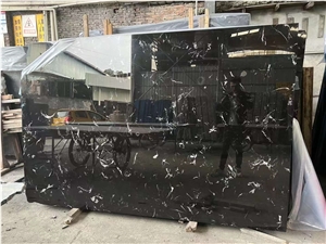 Ice Black Flower Marble Slabs