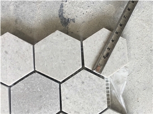 Grey Honed Limestone Mosaic Flooring Tiles Modern Design