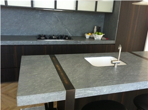 Sky Blue Grey Granite Kitchen Countertop Island Table