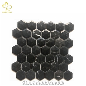 3D Hexagon China Marble Stone Mosaic Tiles