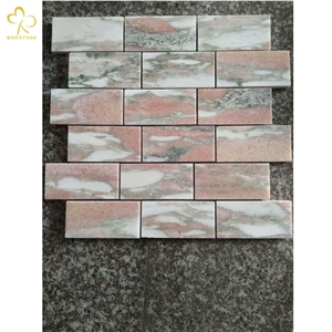 Mosaic Pattern Living Room Pink Marble Mosaic Wall Tiles