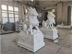 Eastern Dragon Big Marble Sculpture For Outside Gate