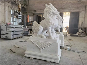 Eastern Dragon Big Marble Sculpture For Outside Gate