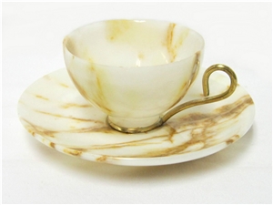 Green Onyx Luxurious Coffee Cups With Tray