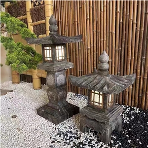 Lava Stone Japanese Style Lantern Post Customized