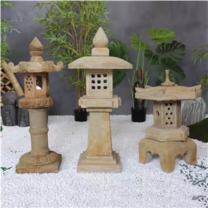 Rust Granite Asian Style Garden Traditional Lamps