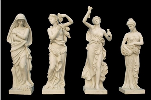White Marble Religious Sculptures Four Ladies Western Design