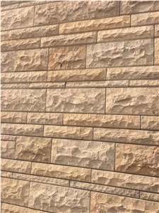 Beige Limestone Wall Cladding Limestone Split Wall Panel