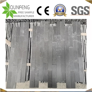 China Black Split Stacked Stone Z Natural Slate Wall Panel