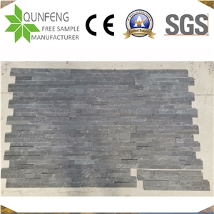 China Natural Black Wall Slate Z Ledge Stone Panels