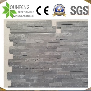 China Natural Z Stone Cladding Black Slate Wall Panel