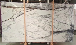 Fashionable Lilac White Marble Slabs