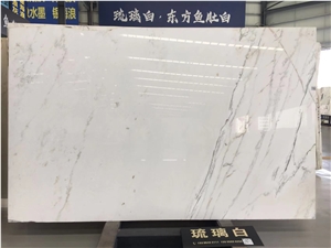 Glazed White China Origin Marble  Pure Whiteness Slab