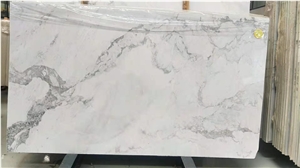 Superior Quality Big Flower White Polished Marble Tiles