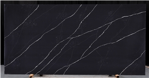 Nero Quartz Slabs High Quality Black Engineered Stone