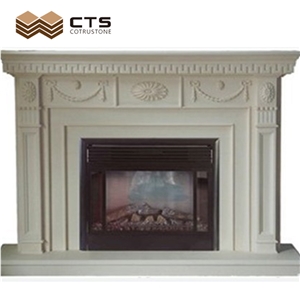 Factory Directly Supply Sculptured Indoor Marble Fireplace