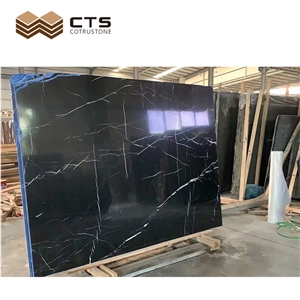 Glossiness Black Marble Slabs Negro Marquina Modern Design