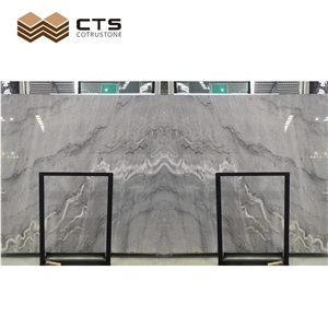 Glossiness Bruce Grey Marble Wall Slabs For Interior Design