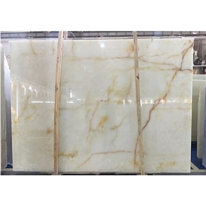 Luxury Vein Golden Silk White Custom Wall China Decor Marble