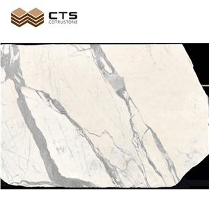 New Calacatta Oro White Natural Grey Veins Marble Slabs Tile