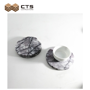 New York Marble Drink Coaster Feature Home Table Decor