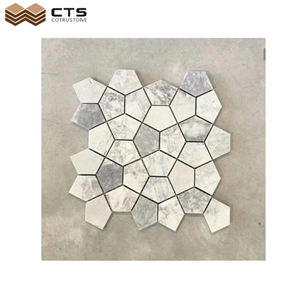 Super White Marble Mosaic Natural Stone Room Floor Wall Tile