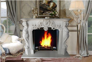 Classic Style Marble Fireplace Mantel