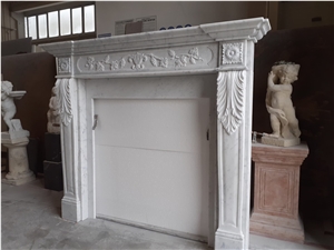 Marble Fireplace Mantel Luigi XVI By Marble Bianco Carrara