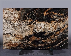 Exotic Brazil Black Tauros, Magma Gold Granite Slabs