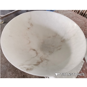 Artificial Marble Stone Slabs Translucent Lighting Bowl