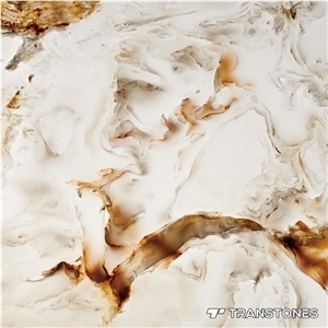 White Onyx Slabs Artificial Marble Tiles For Wall Decor