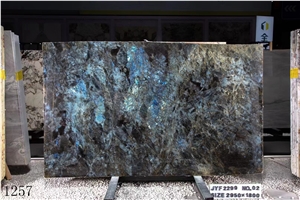 Blue Emerald Granite Labradorite Slab