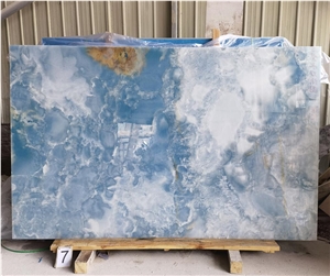 Blue Ice Onyx Sky Jade Onix Slab In China Stone Market