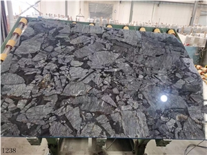 Brazil Brilliant Black Raven Quartzite Slab In China Market