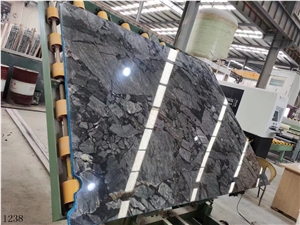 Brazil Brilliant Black Raven Quartzite Slab In China Market