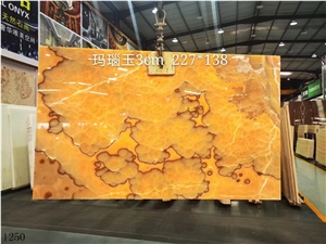 Golden Yellow Onyx Honey Agate Chile Slab In China Market