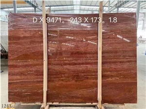 Iran Red Travertine Slab Ties For Wall And Floor