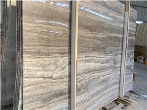 Italy Sliver Grey Travertine Slab Wall Floor Tiles