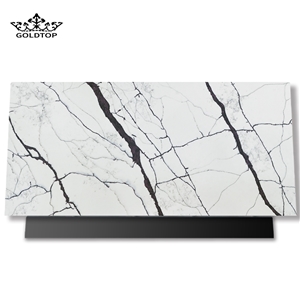 Artificial Calacatta Series White And Black Lines Quartz