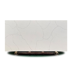 Artificial Stone Jazz White Quartz With Dense Fine Lines