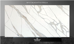 Engineered Stone Calacatta Quratz With Gold Veins