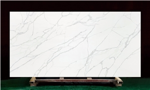 Manufacturer Victoria Quartz Slab With Grey Veins