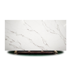 New Style Calacatta White Vein Rock Artificial Quartz Slab