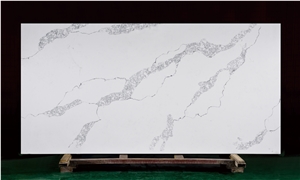 Nuvo White Artificial Slab Stone Grey Veins Quartz Slab