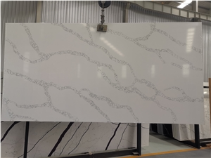 Polished 5031 Calacatta White Artificial Quartz Stone