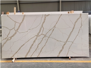 Popular Aritificial Calacatta Gold Quartz Stone Slab