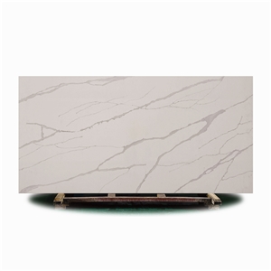 Stone Wall Cascade White Artificial Quartz Large Slab