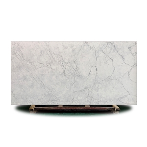 Trustworthy White Quartz Slab With Grey Veins