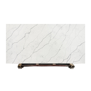 White Elegant Reed Artificial Quartz Slabs And Tiles