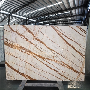 Customized Size And Style Gold Marble Stone Slabs